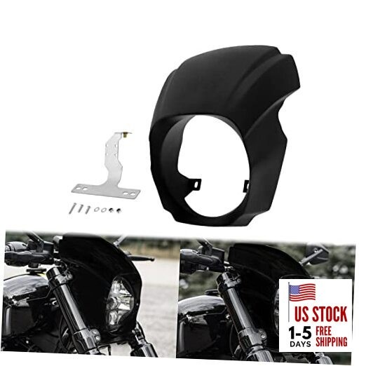 Motorcycle Headlight Fairing Cover Mask Fit For Harley Softail Matte Black