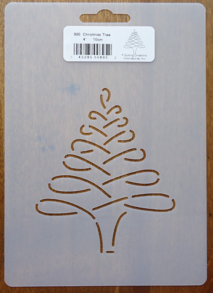 Stencil Quilting Christmas Tree  4" 10cm crafts embroidery QC template 895