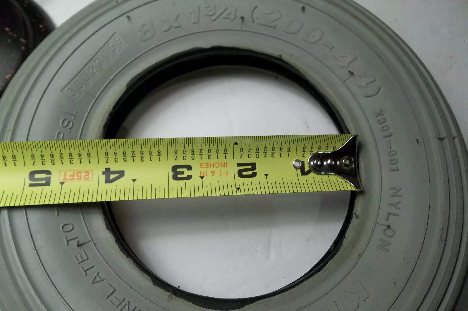 Pneumatic Treaded Tire, 8" X 1 3/4" (200x44), Light Gray Non-Marketing # 163-107
