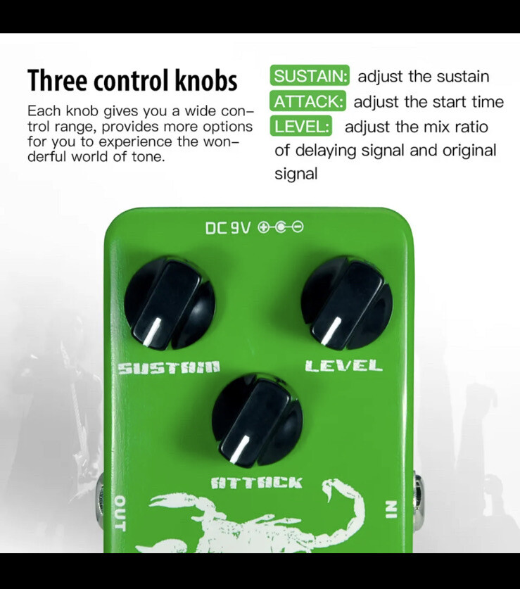 Joyo JF-10 Dyna Compressor Dynamic Compression Guitar Effects Pedal Comp