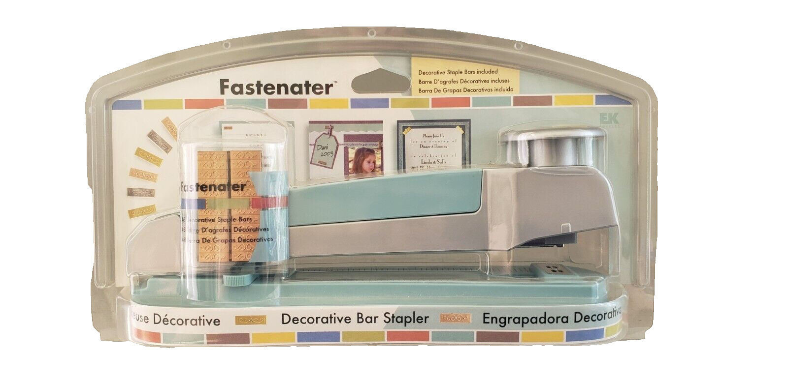 EK Success FASTENATER Decorative Bar Stapler Kit Teal EKFST01 Craft Scrapbook