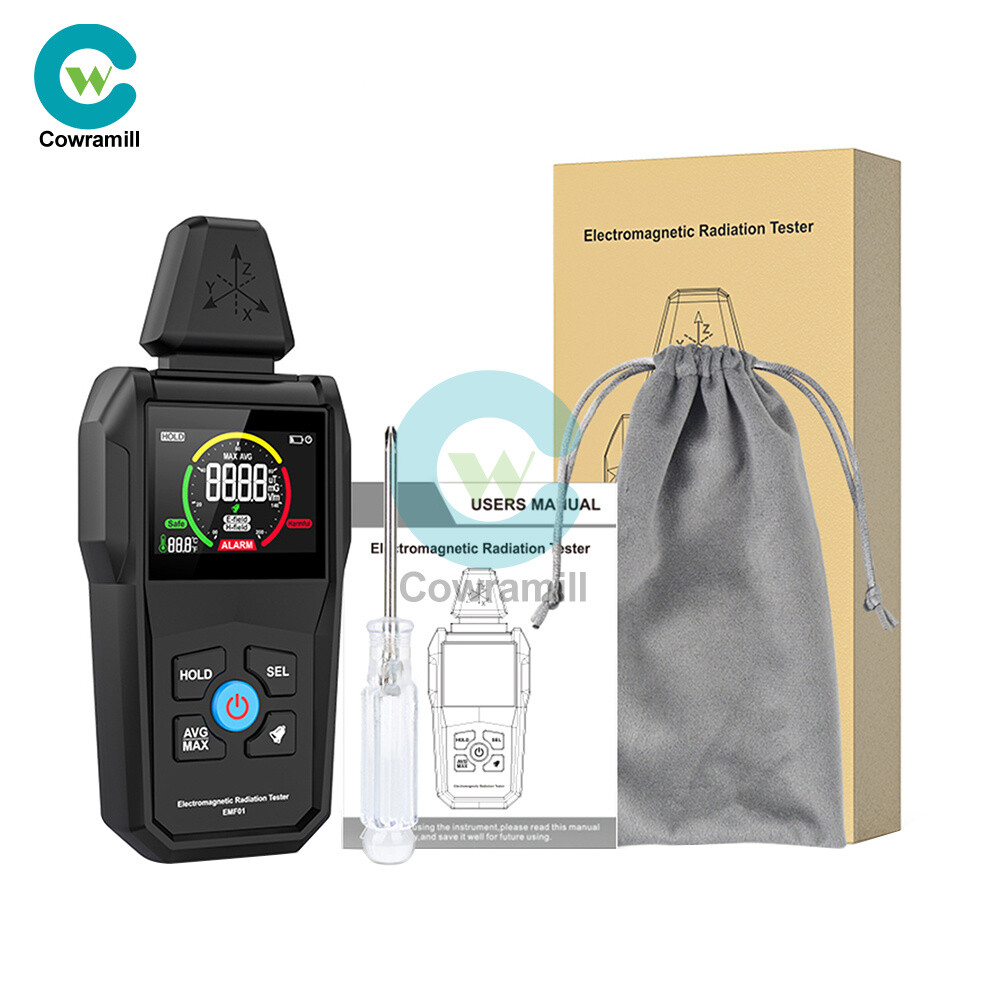 Digital EMF Meter X,Y,Z VA Color Screen Home Electromagnetic Radiation Detector