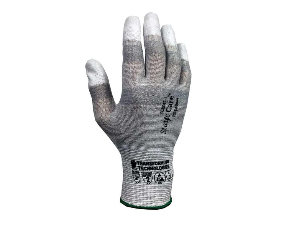 Transforming Technologies GL2504T - ESD Cut Resistant Gloves, Finger Tip Coated,
