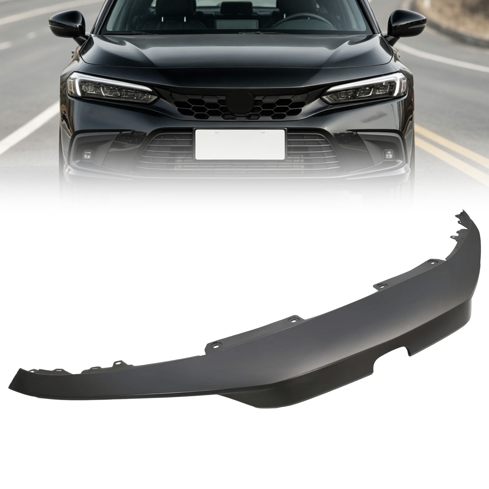 FOR 2022-2024 Honda Civic Sport Front Bumper Upper Grille Cover Black HO1201105