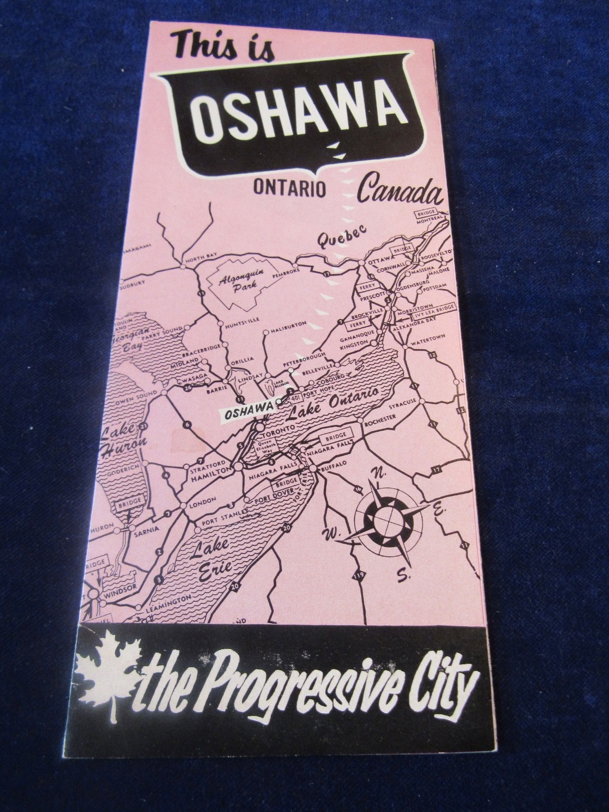 Vintage This is OSHAWA Ontario Canada Travel Tourist Brochure    C84