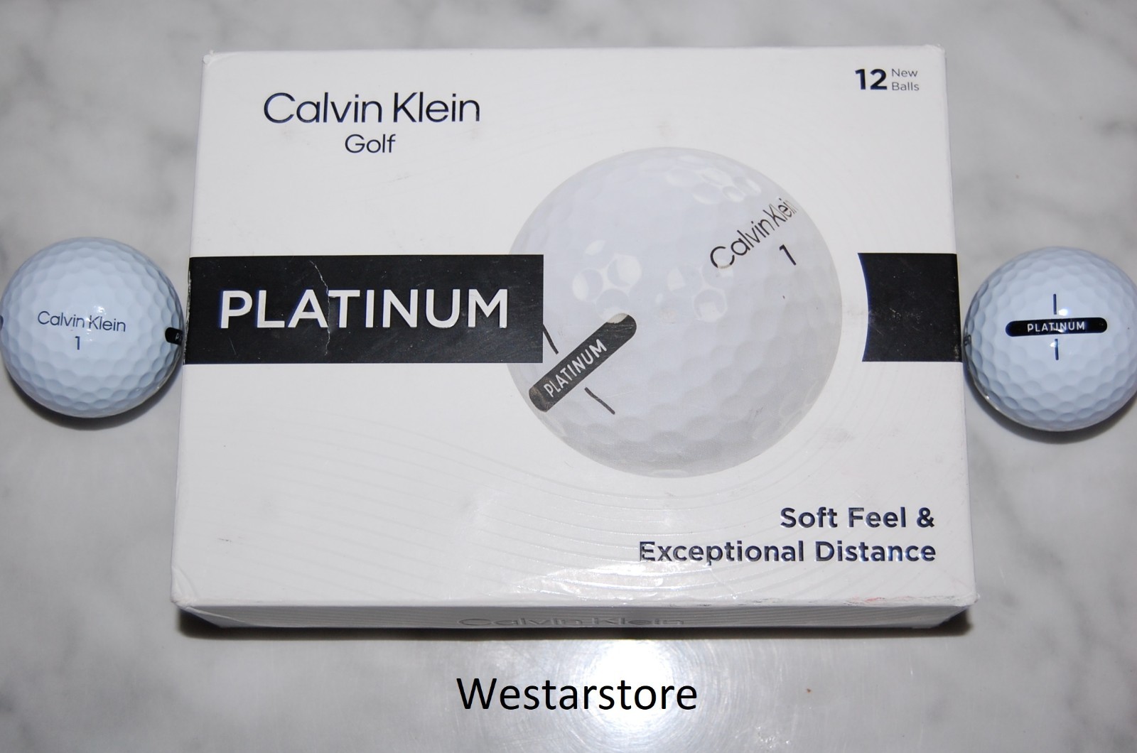 New  CALVIN KLEIN Platinum  1 DOZEN  GOLF BALLS  Free 2 Dozen Tees