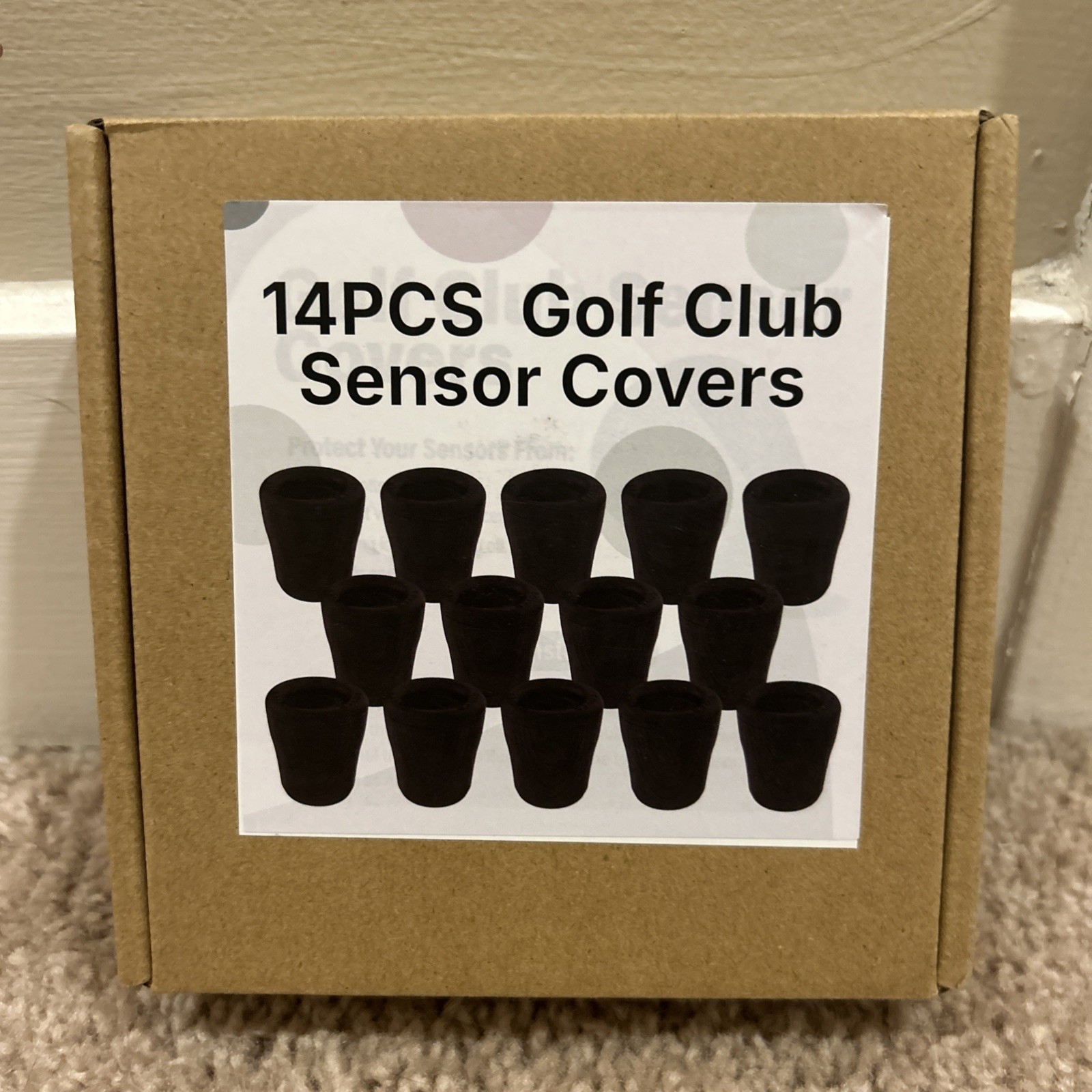 14 Pack Golf Smart Sensor Covers Silicone Protector for Garmin CT10 Arccos Black