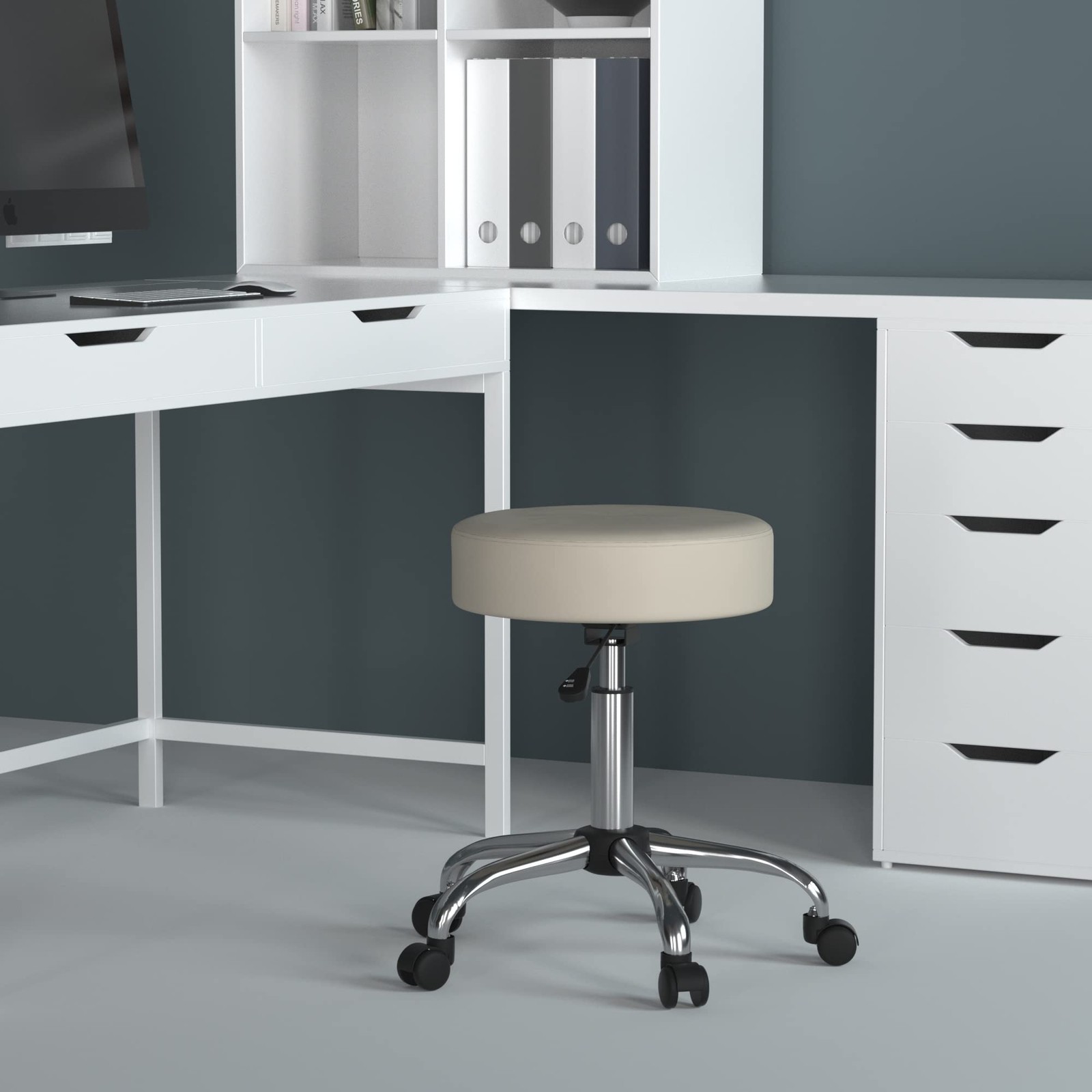 Boss Office Products Be Well Medical Spa Stool in Beige, 250 B240-BG