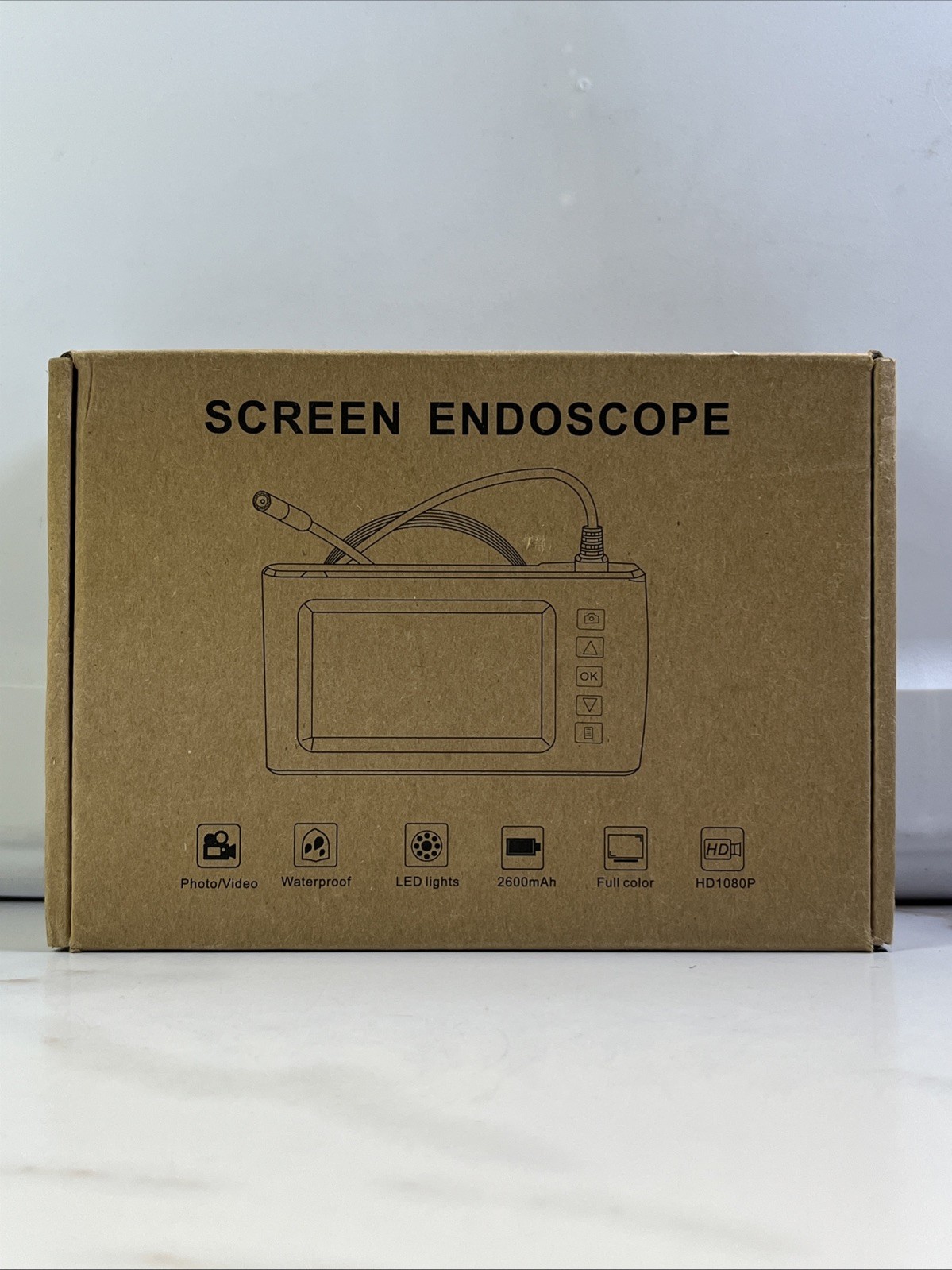 1080P HD Industrial Endoscope Borescope 4.3'' Screen 8mm Inspection Snake Camera