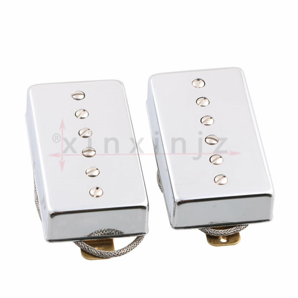 Humbucker Sized single Coil Pickup P90 Alnico V Guitar Pickup Set Chrome