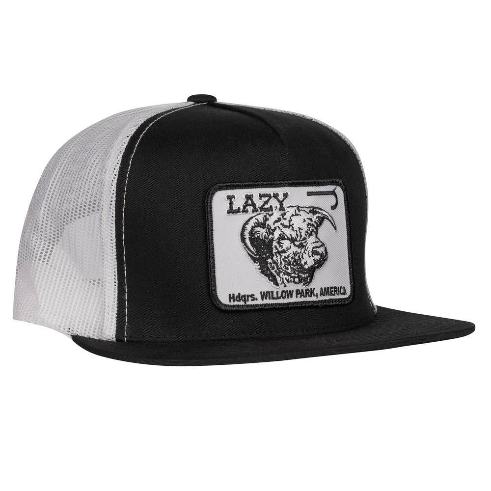 Lazy J Ranch Wear Cattle Headquarters Black 4" - Hats Cap - Blkwht4Will