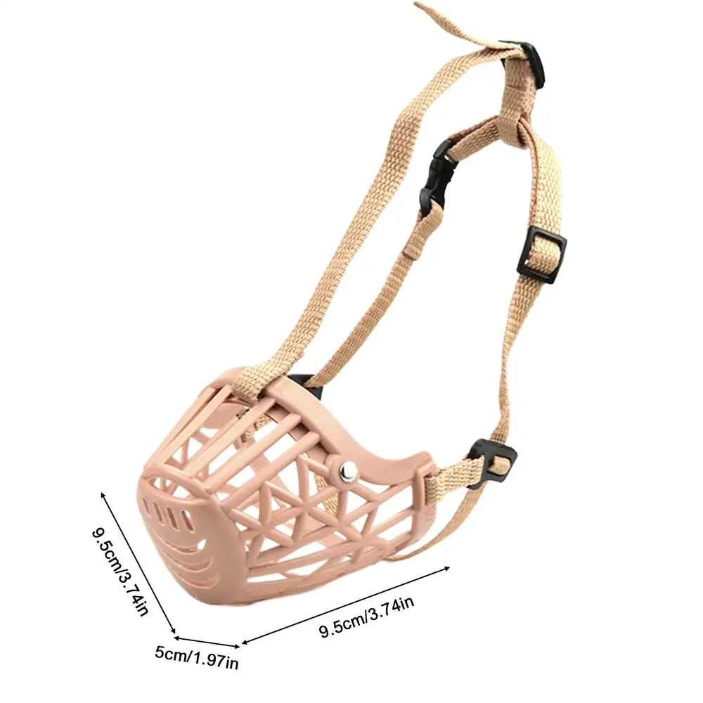 Pets Dog Muzzle Breathable Basket Adjustable Straps Large Dogs Stop Bit.