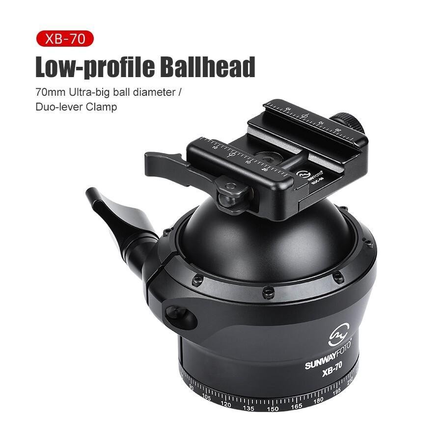 70mm Ballhead for Hunting Tripod w Picatinny & Arca Swiss Clamp,Load 88lb(40KG)