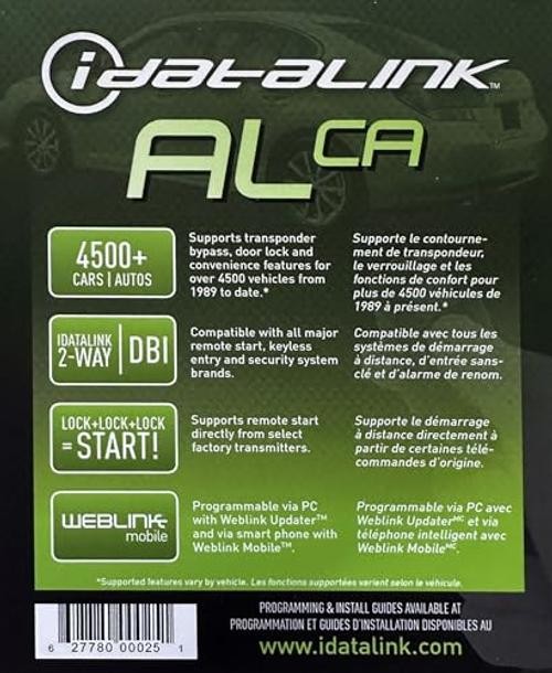 IdataLink ADS-ALCA Multi-Platform Immobilizer Standard Packaging Remote Start