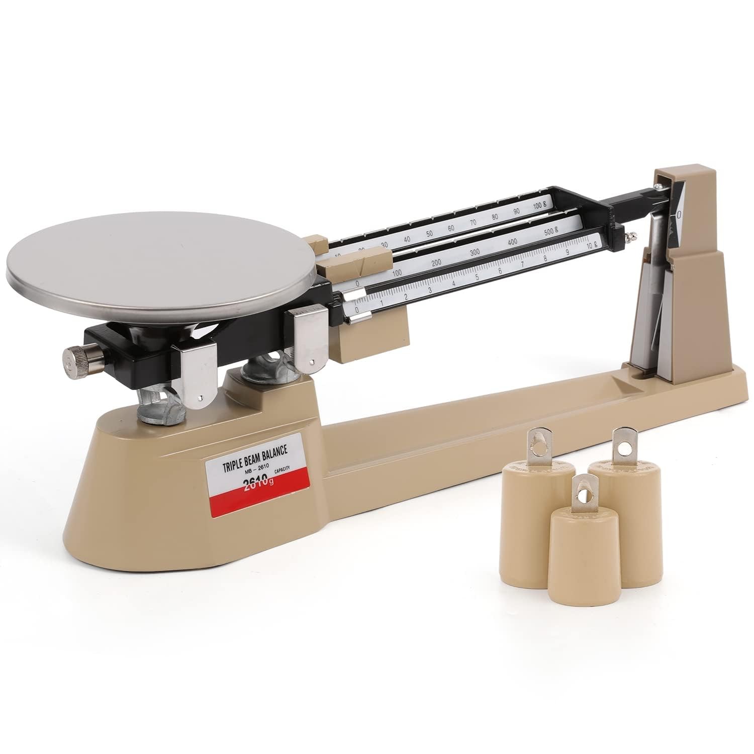 Triple Beam Balance Mechanical Lab Scale 2610g/0.1g with Stainless Steel Weighin