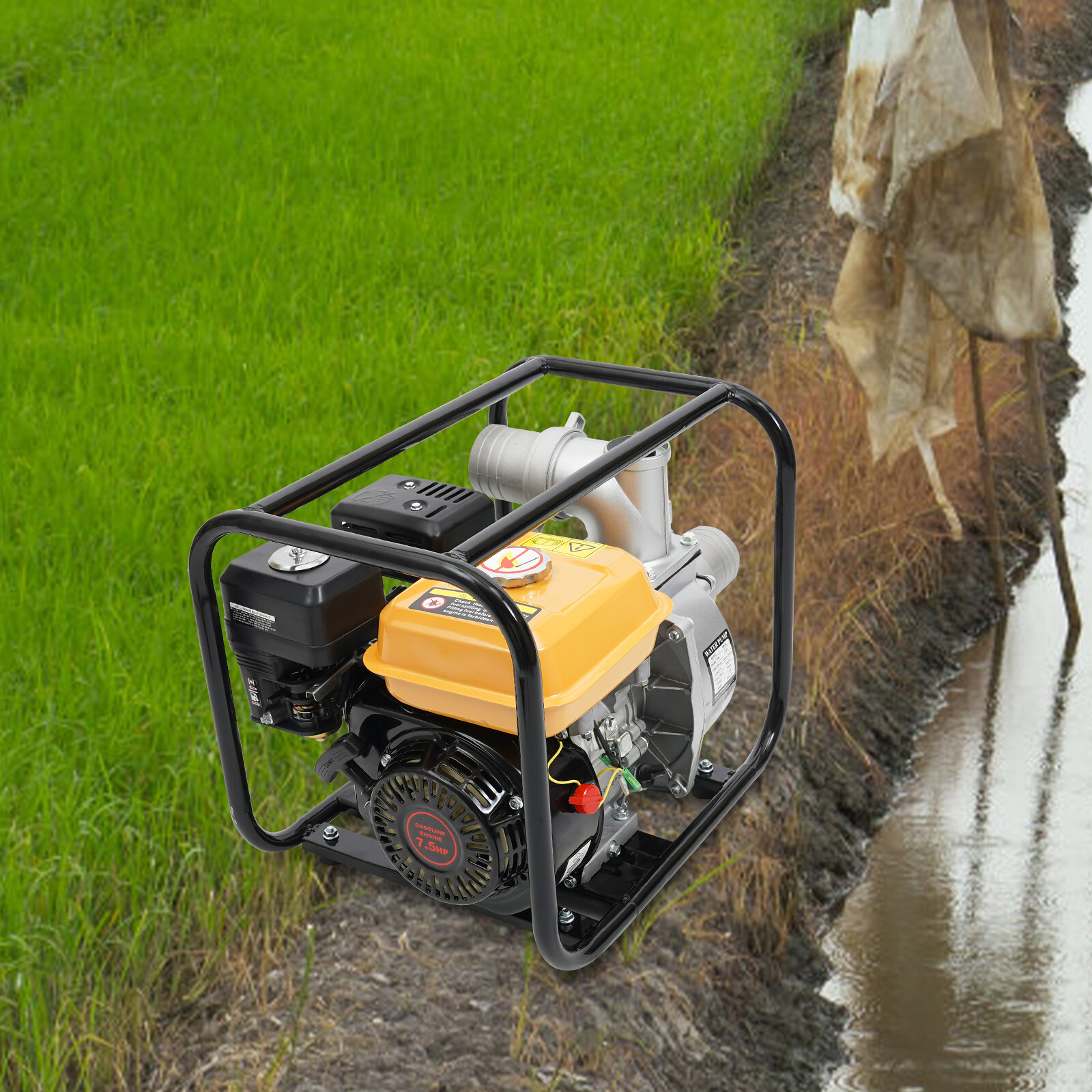 7.5 HP 3 Inch Water Pump High Pressure Garden Irrigation Gas Power Semi-Trash