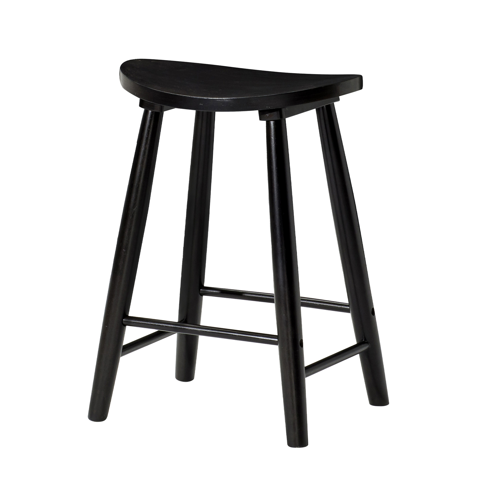 Maven Lane Luna Counter Stool in Rustic Black Wood Finish (Used)