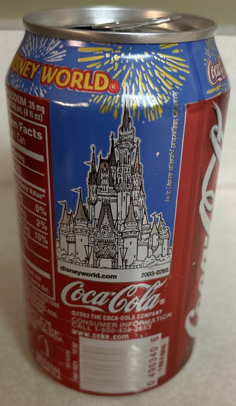 2004 COCA-COLA CLASSIC 12oz. Empty Pull Tab Aluminum Soda Can, Walt Disney World