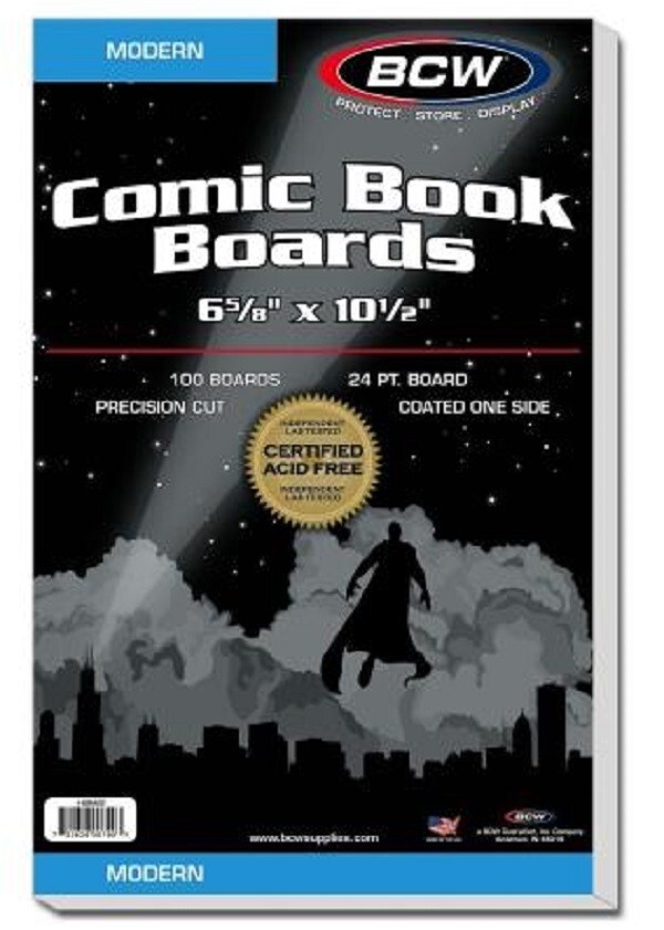 100 BCW Current Modern Backing Boards 6 5/8 X 10 1/2 Comics Collection Acid Free