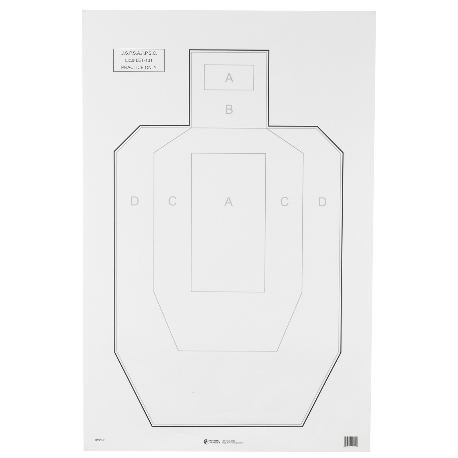 Action Target IPSC USPSA Silhouette Target 18x30 100 Pack