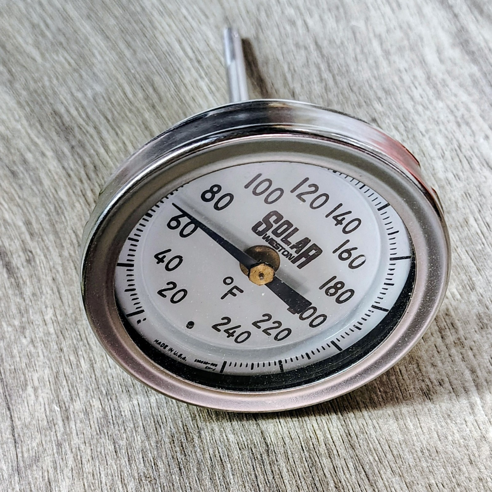 WESTON THERMOMETER 20-240F 1/2"NPT 5" OAL
