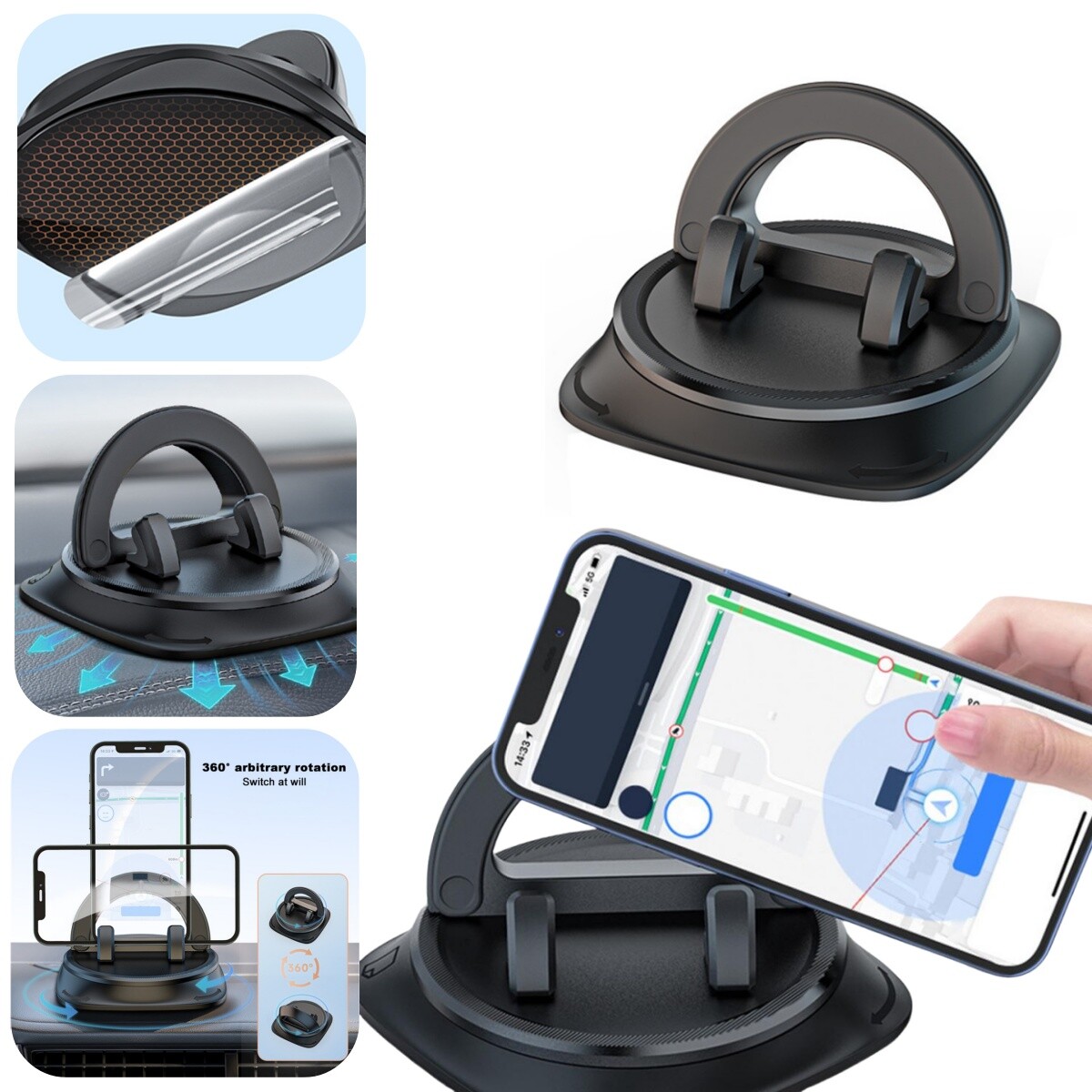 Adhesive 360° Rotatable Navigation Dashboard Phone Holder Stand car Accessories