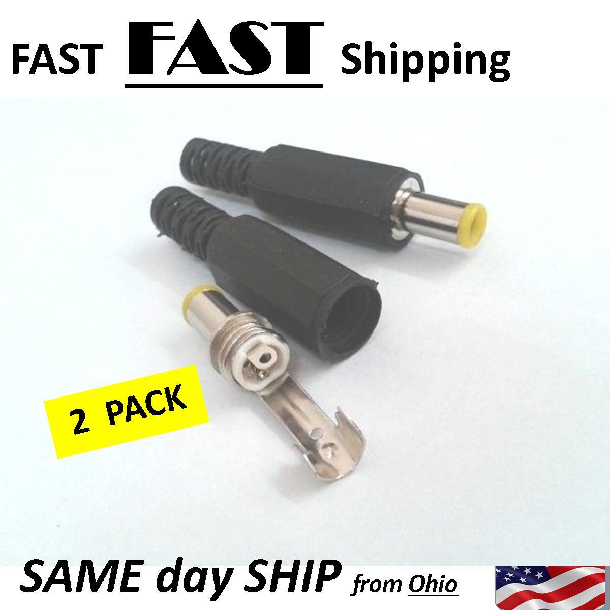 2 PACK --- 5.0mmx3.5mX1.1 mm DC Power cable Male Plug Adapter CCTV Notebook
