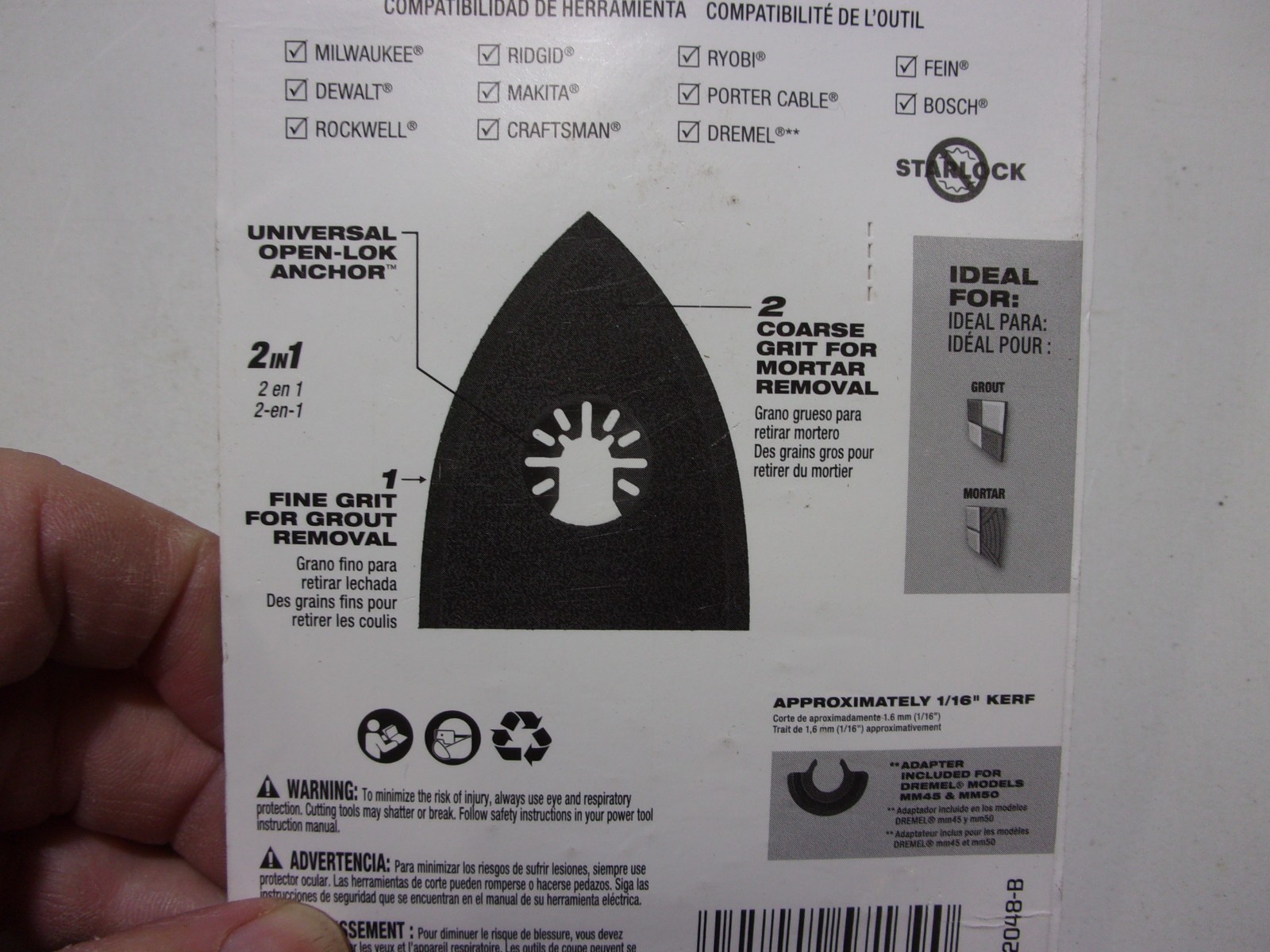 MILWAUKEE MULTI-TOOL BLADE FOR GROUT/MORTAR REMOVAL # 49252261 ..