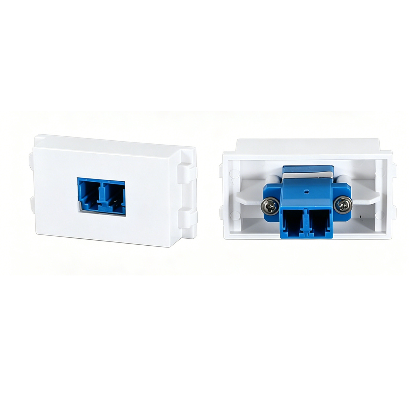 5pcs Fiber Optic Pass Through Socket 23x36mm LC-LC UPC SM Module Plug Connector