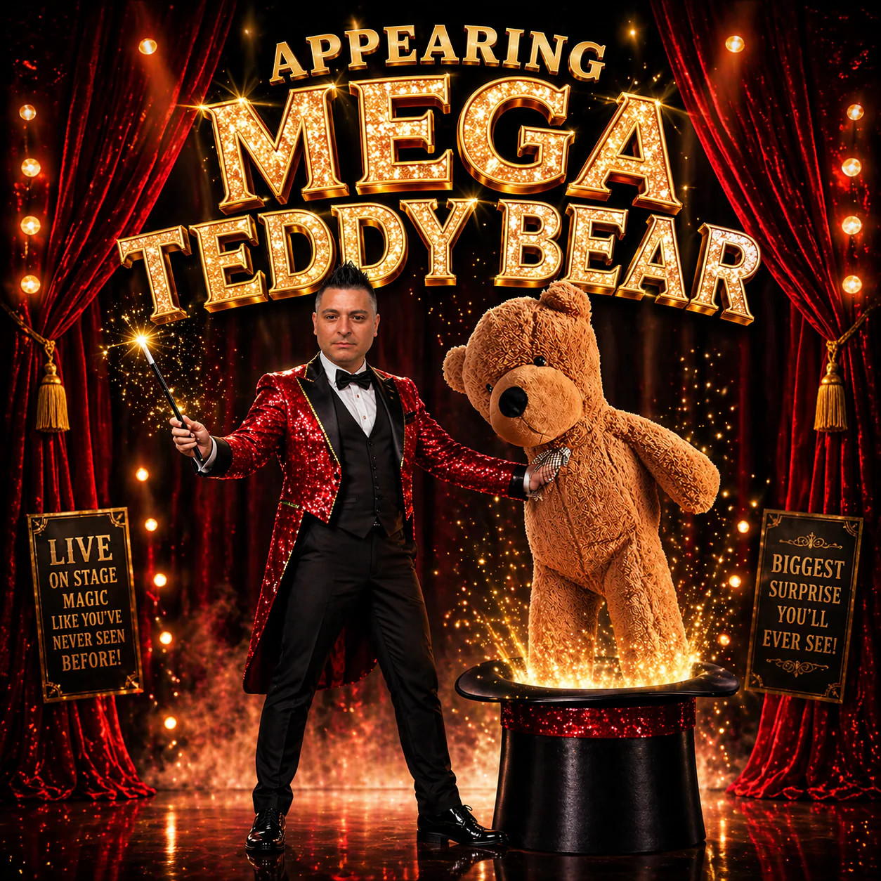 APPEARING MEGA TEDDY BEAR - Magic & Party Tricks