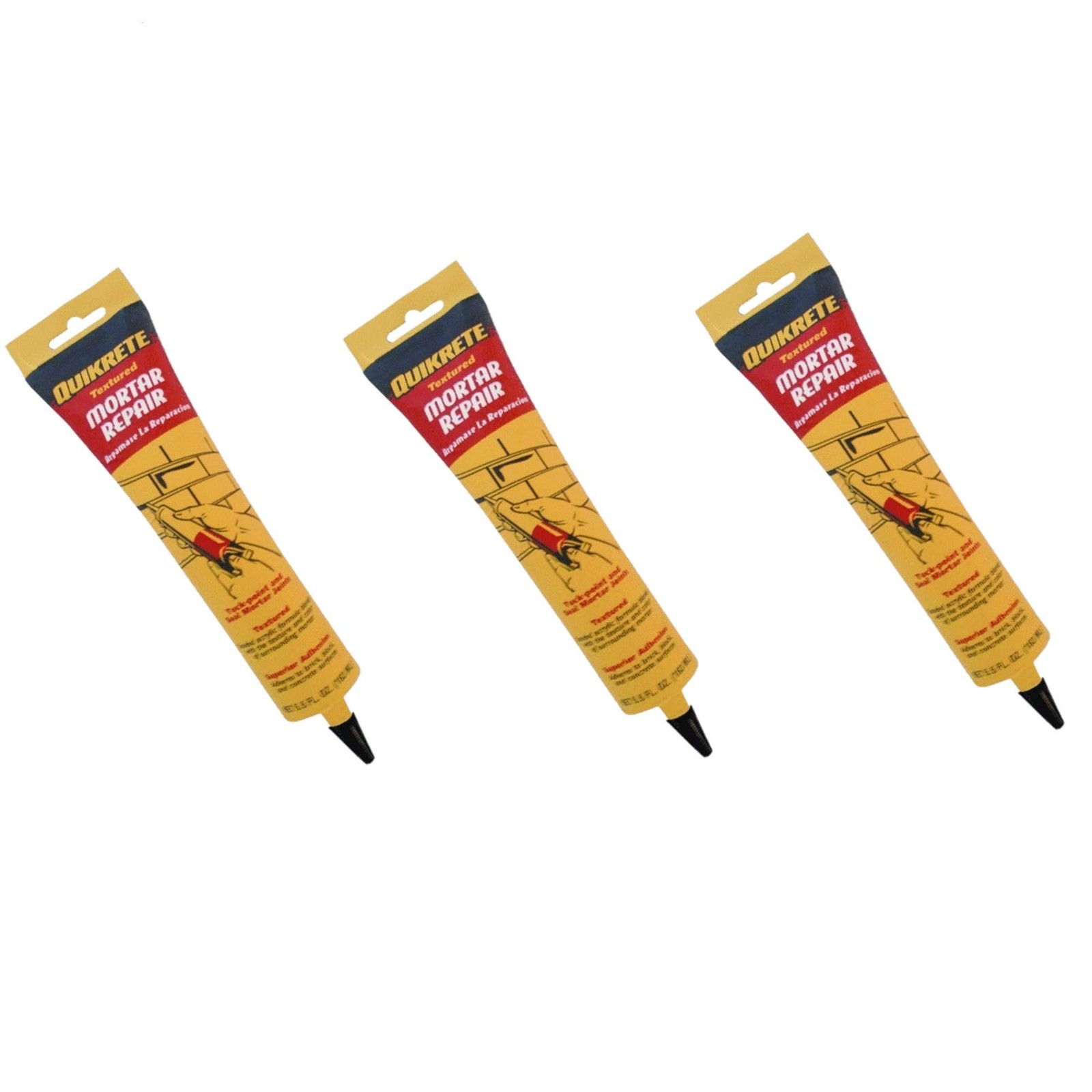 Quikrete 8620-05 862009 Mortar Repair, 5.5 oz. Squeeze Tube, Pack of 3 Black