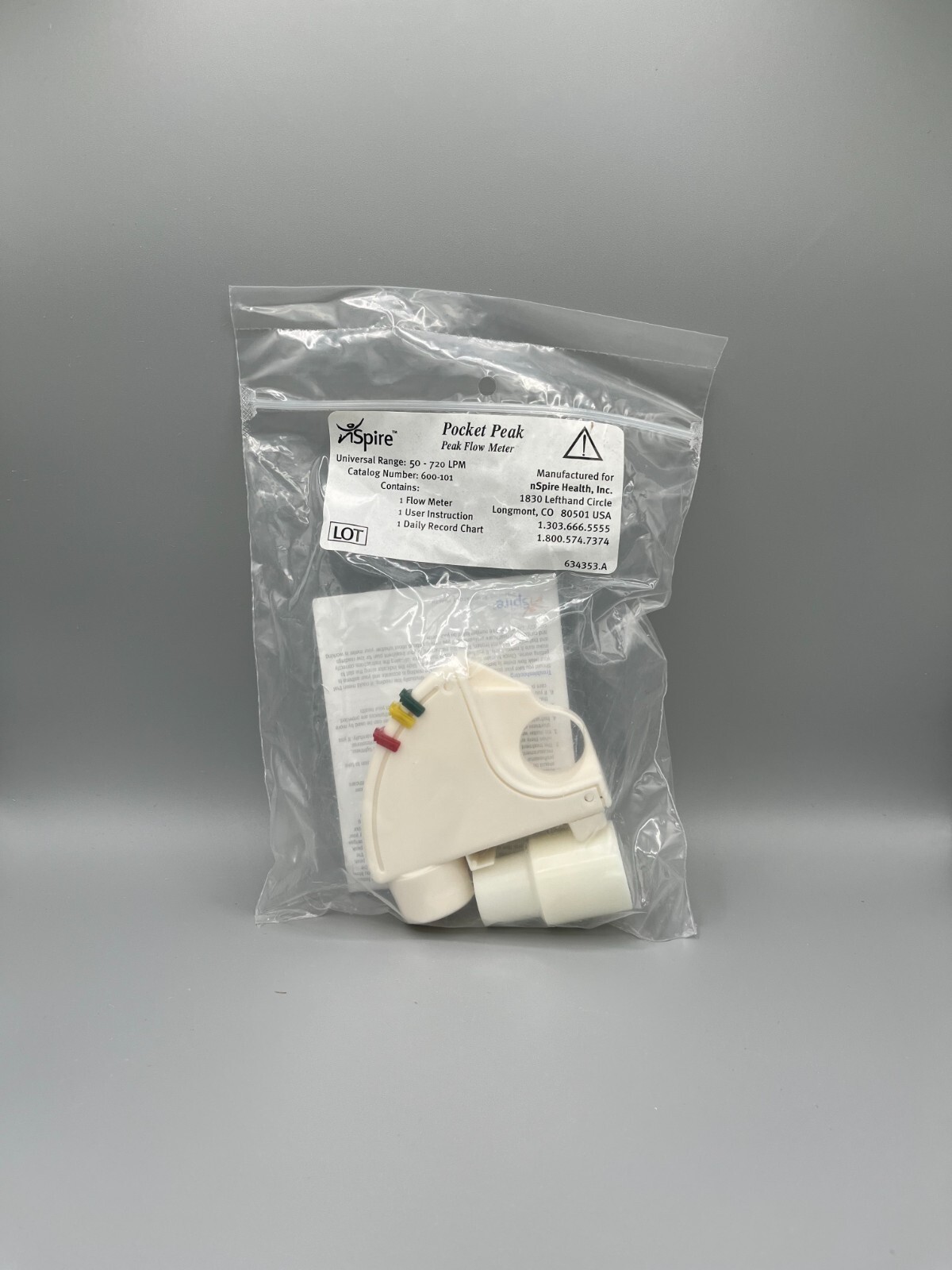 nSpire Health Pocket Peak Flow Meter 50-720 LPM