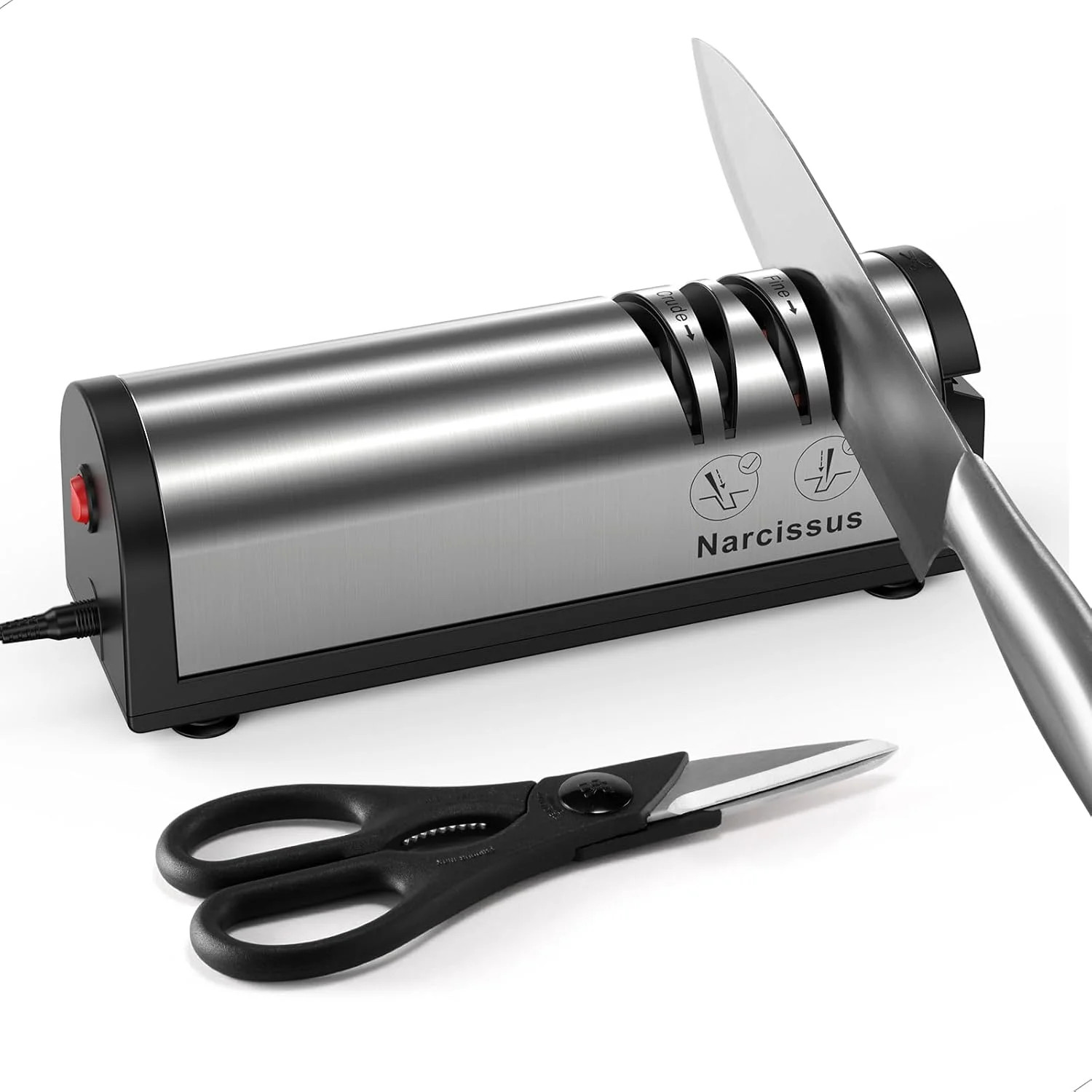 Knife Sharpener, Professional 2 Stage Electric Knife Sharpener for Qui