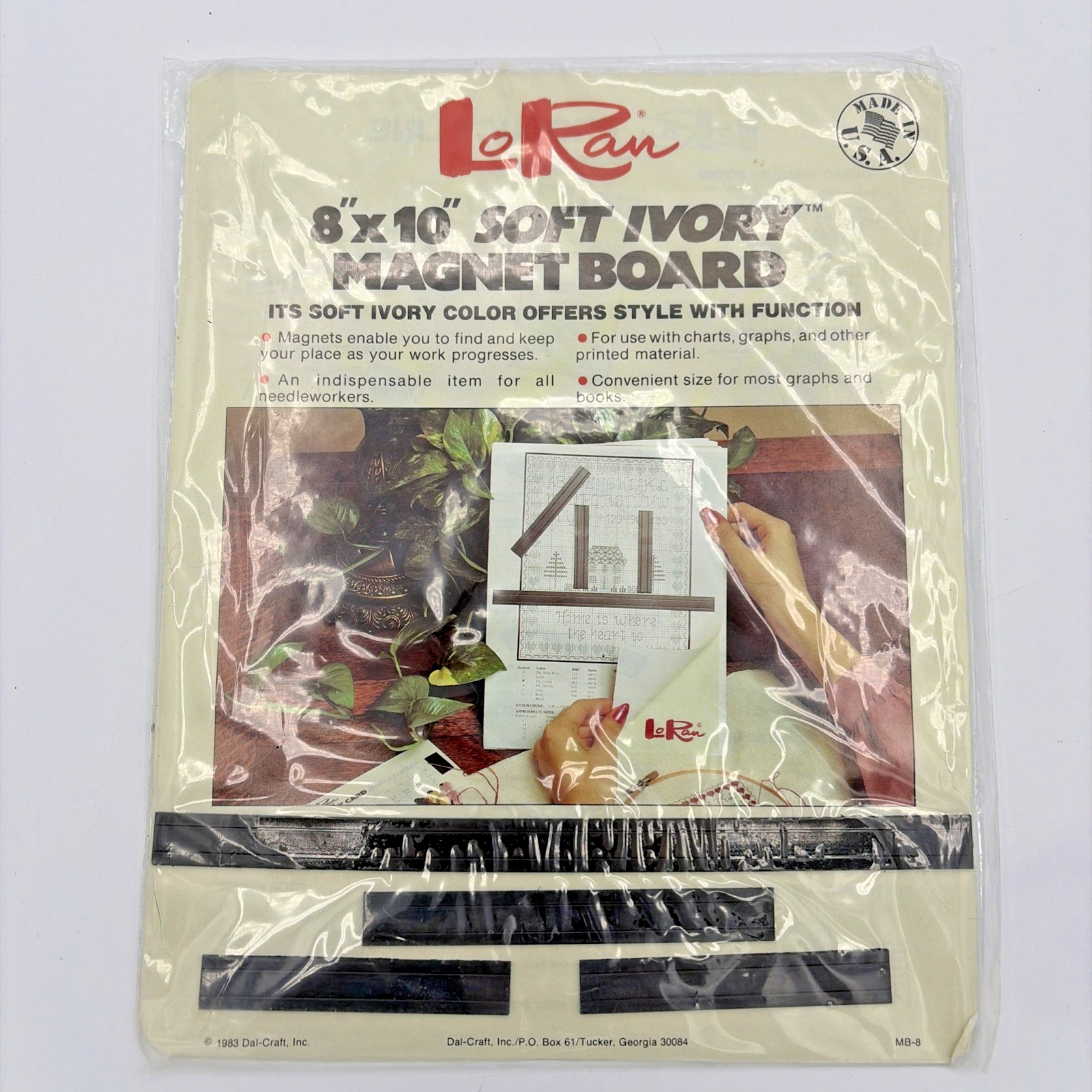 LoRan Soft Ivory Magnet Board 8" x 10" Dal-Craft Inc. 1983 Made In USA NOS NEW