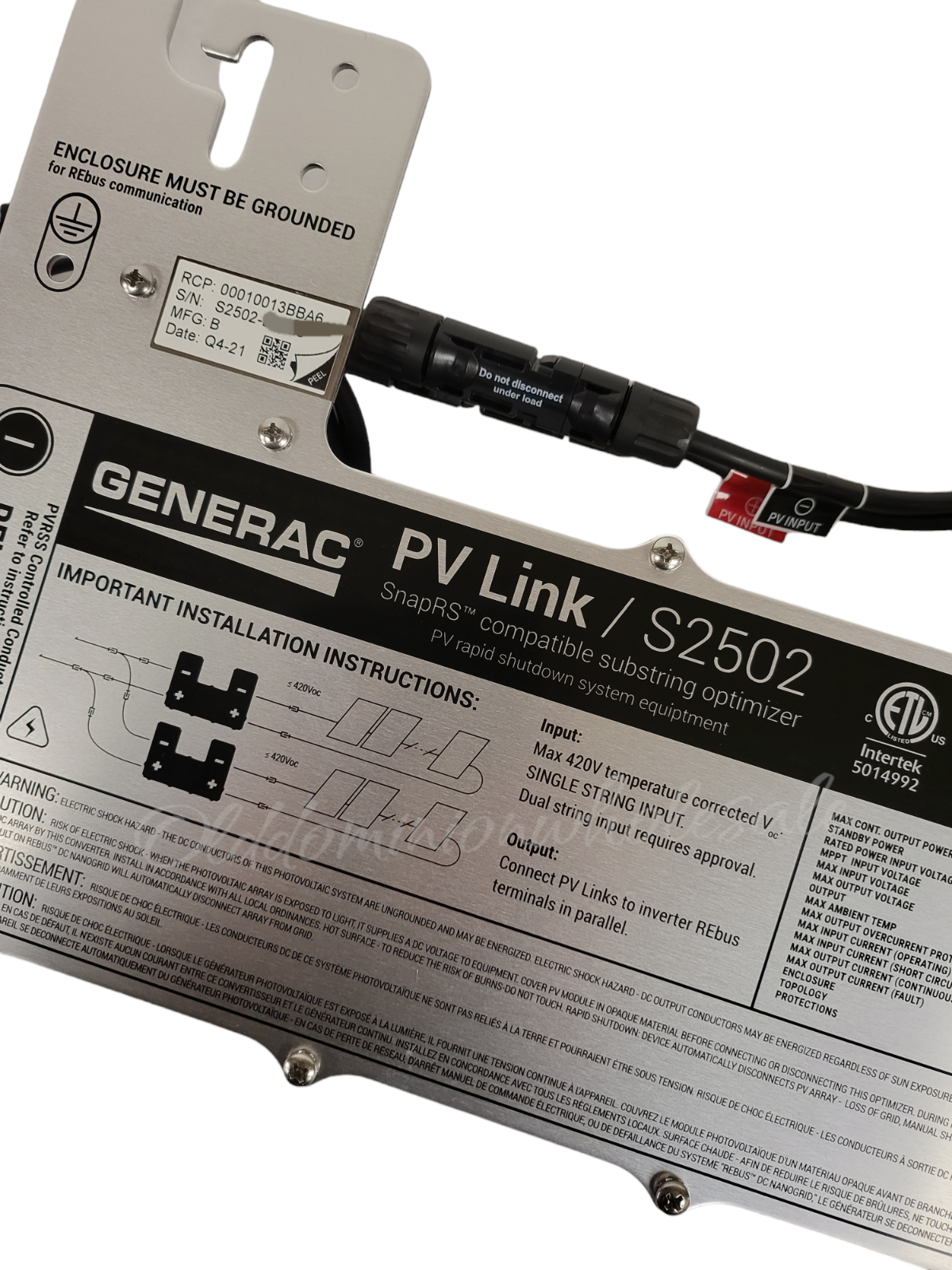 NEW Generac PV Link Photovoltaic Substring Optimizer S2502