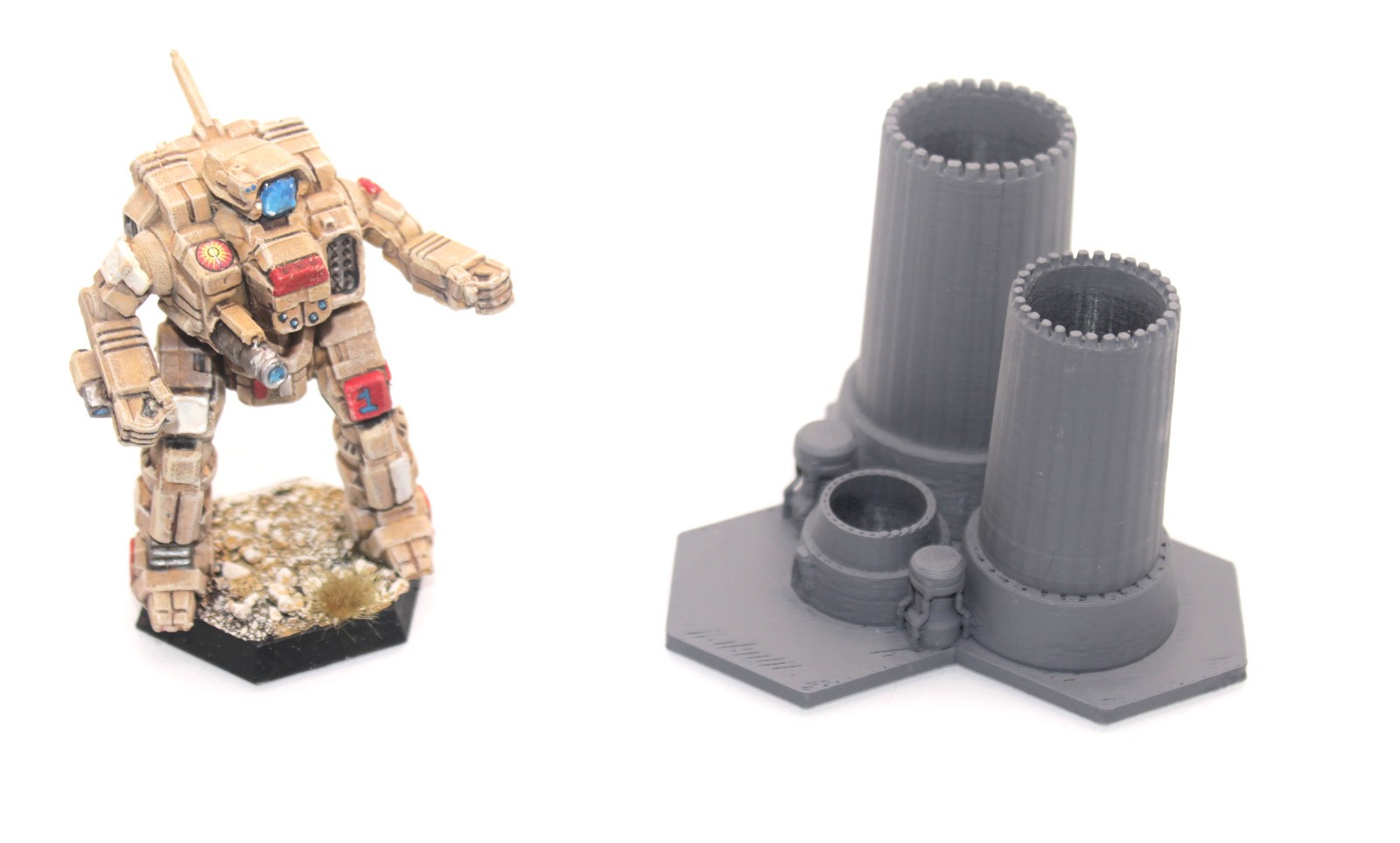 BattleTech Hexed Nuclear Power Plant Building 3D Printed