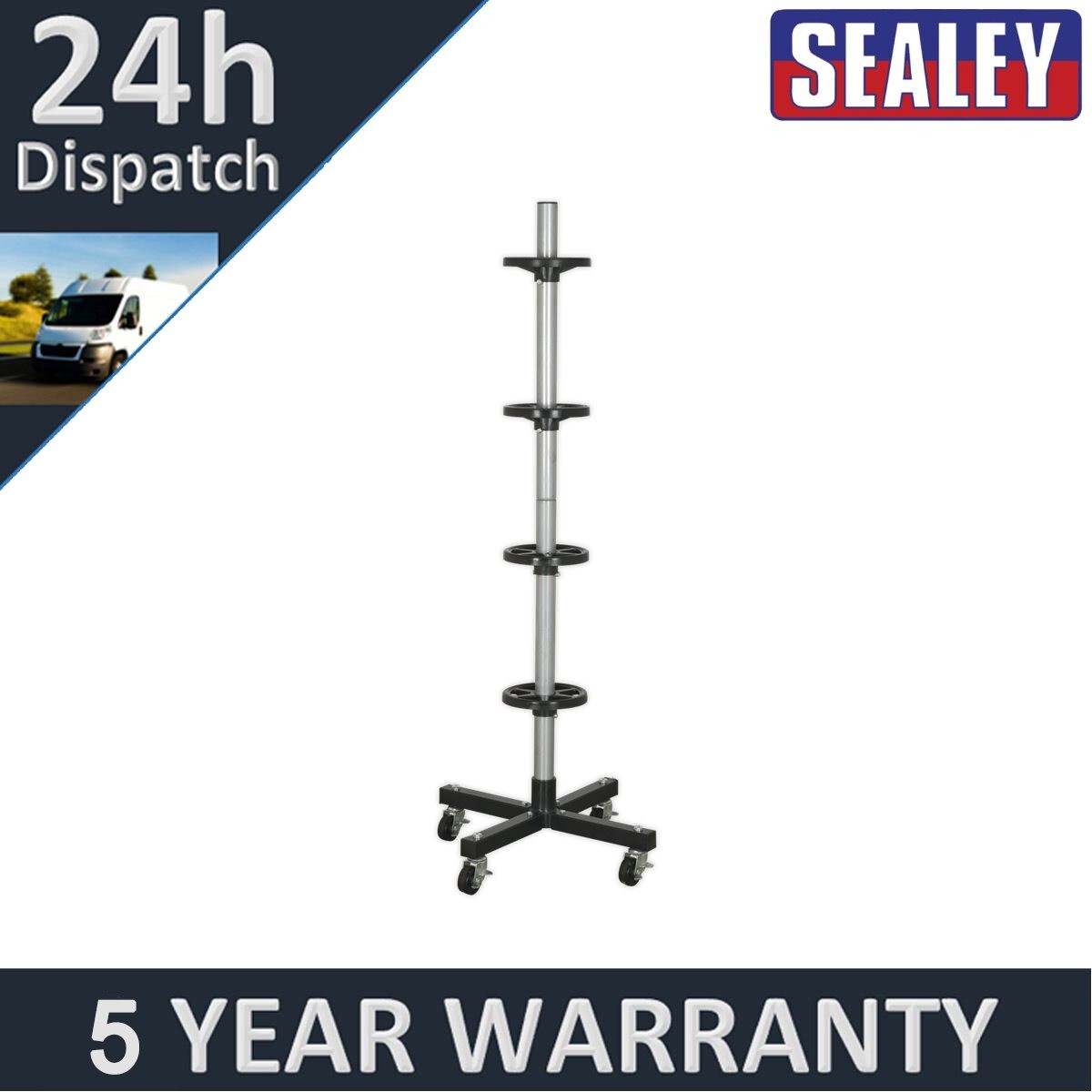 Sealey Wheel Storage Trolley 100kg Capacity STR004
