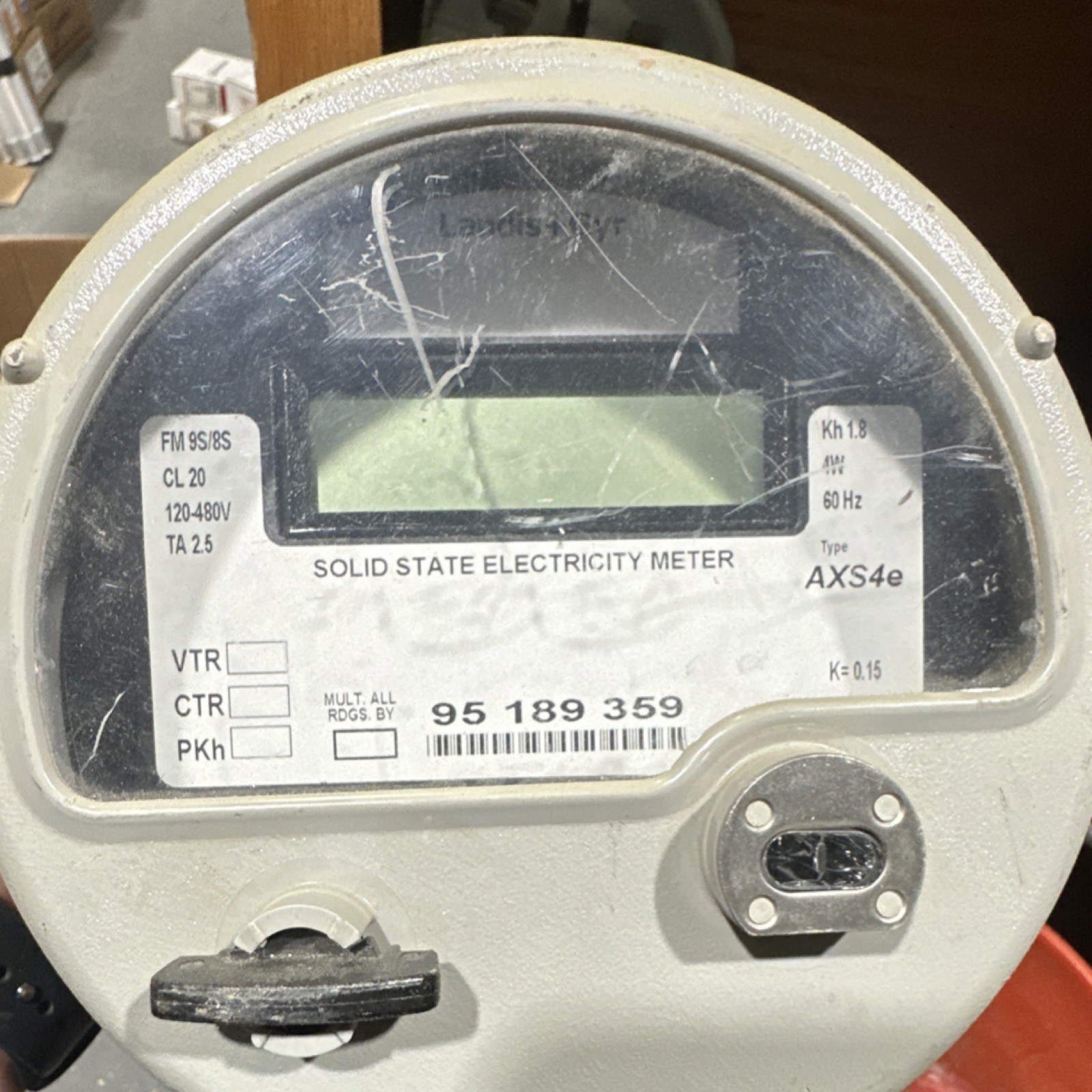 Landis+Gyr AXS4e Electronic LCD Meter 1-Phase AC 120-480V 60Hz CL20