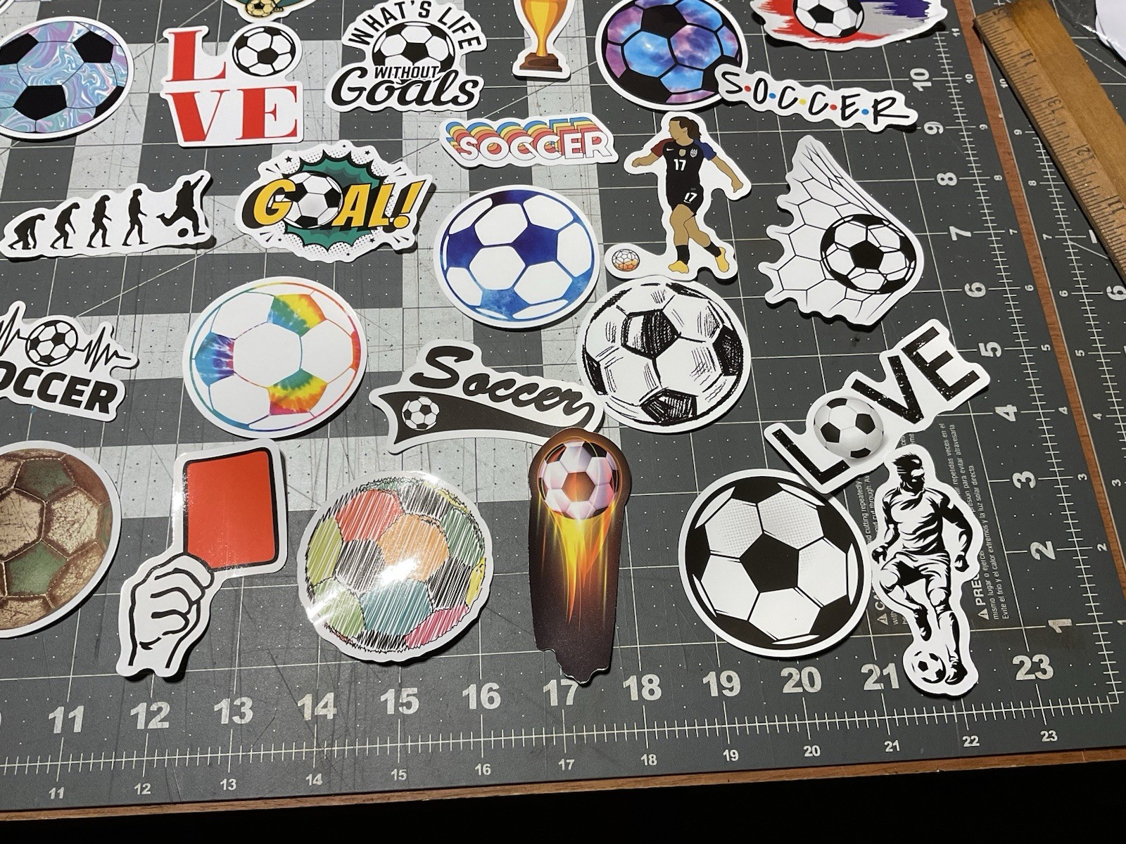 Lot Of 50 + Soccer Related Themed Stickers Decals, Phone Lunch Box, U1