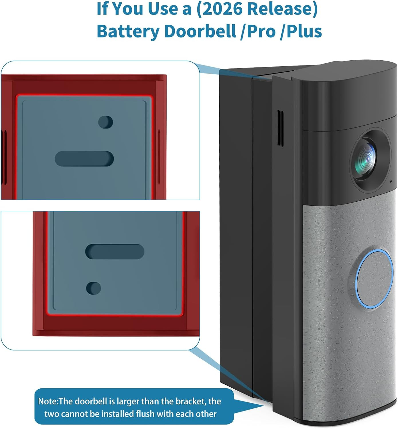 Ring Doorbell Corner Mount Compatible with Wired Doorbell/Plus(2Nd)/Pro(3Rd) & B