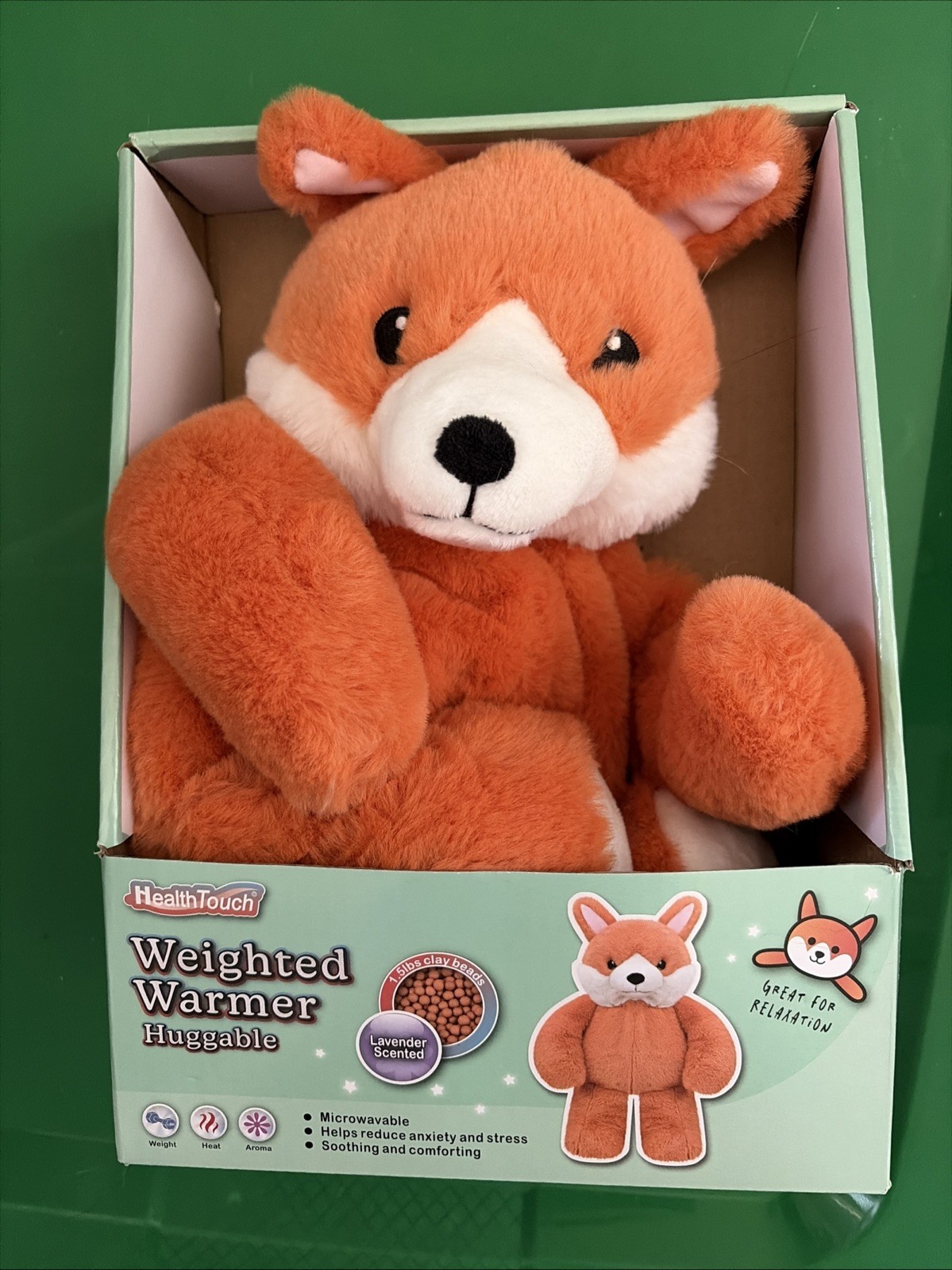 Health Touch Weighted Animal Warmer NEW Fox Soft And Comfy Lavender Weight Beads
