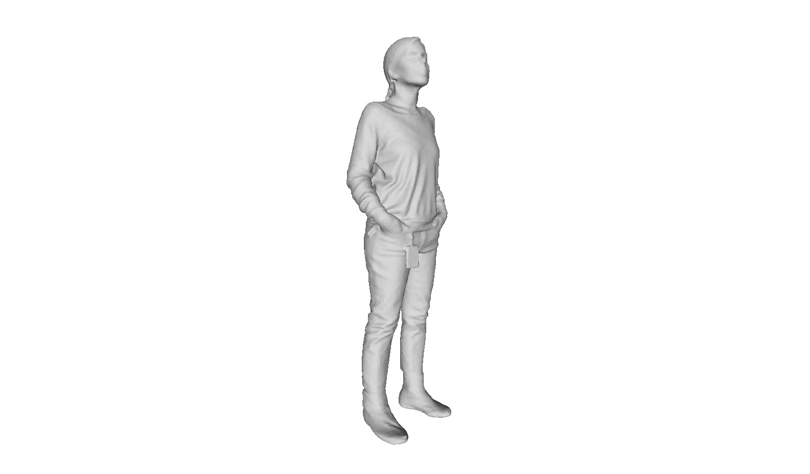 Printle DM Femme 193--Woman Standing Looking Up Figure for Dioramas Train Sets