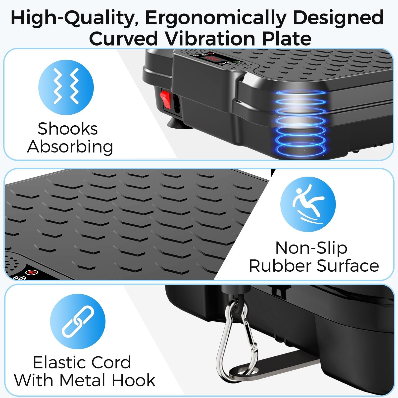Vibration Plate Exercise Machine, Curved Vibration Plate for Lymphatic Draina...