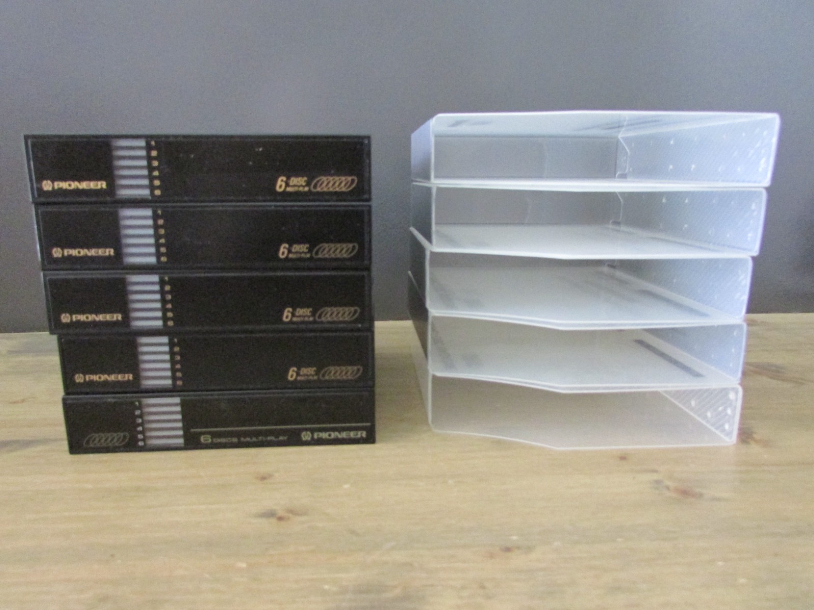 (Lot of 5) Pioneer PRW 1141  6 Six CD Cartridge Magazine w/Sleeves Japan Black