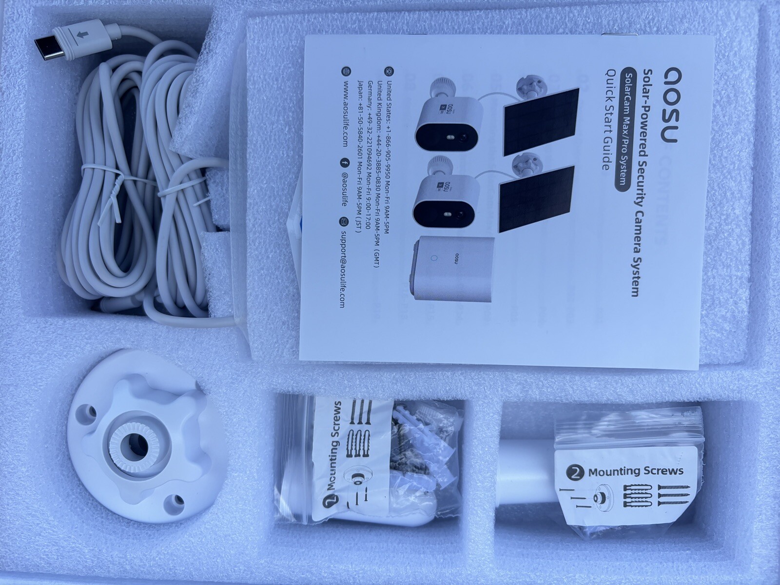 AOSU Solar Camera Security Outdoor - 2K Security Cameras Wireless. 2 cameras