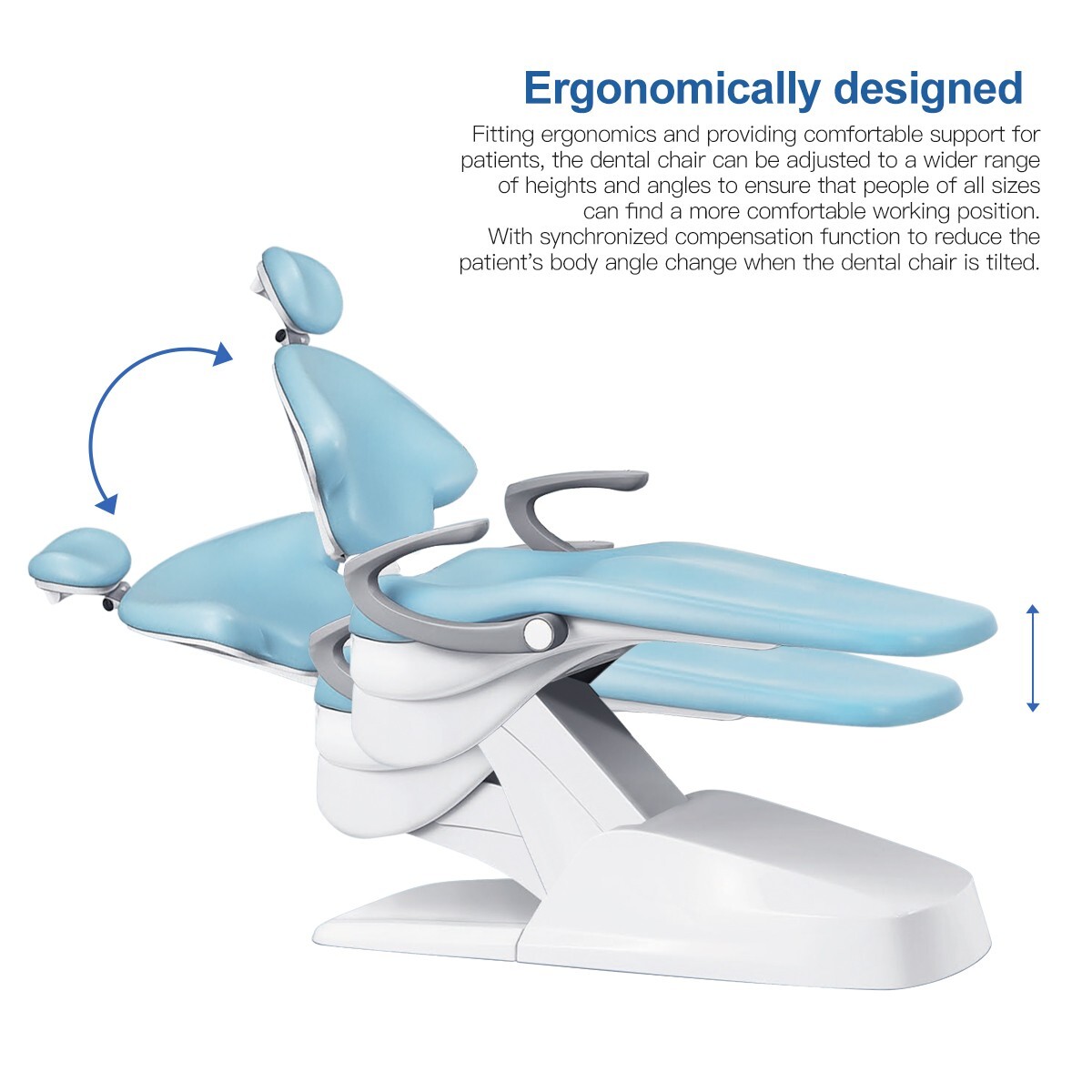 Dental Unit Chair Computer Controlled DC Motor PU Leather+ Assistant Stool