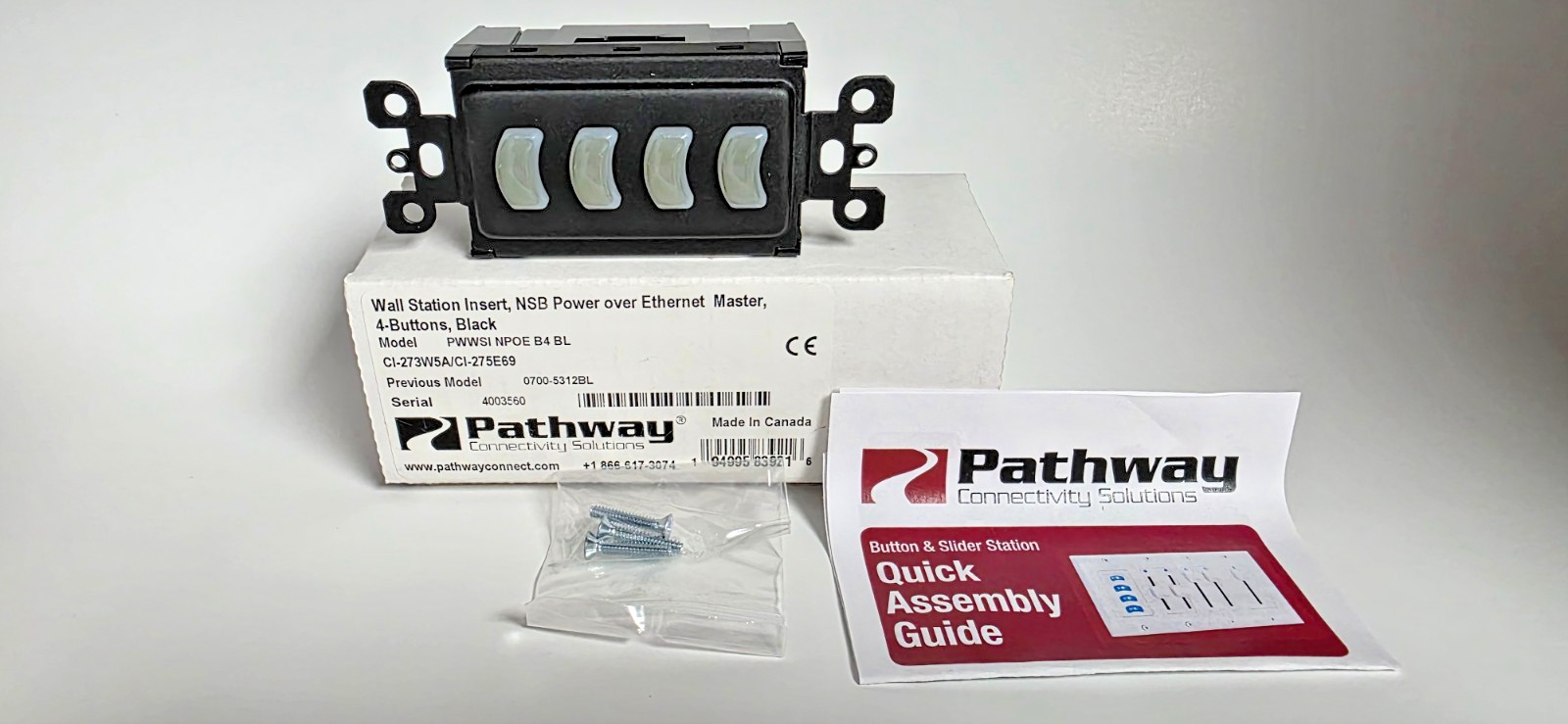 Pathway Connectivity PWWSI NPOE B4 Wall Station Insert NSB Power over Ethernet
