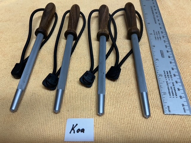 Custom Hand Made Sharpening Steels with Hawaiian Koa wood Handles