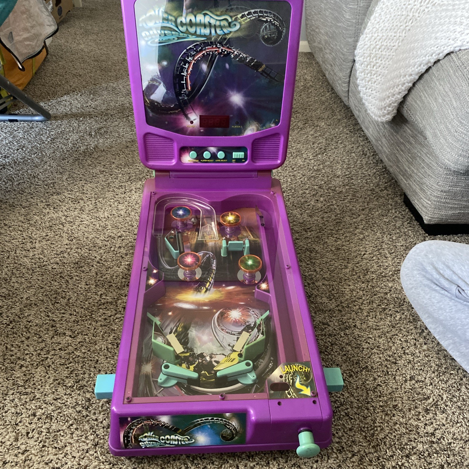 Roller Coaster Odyssey Fun Portable Foldable Lights Sound Pinball Machine 22x23"