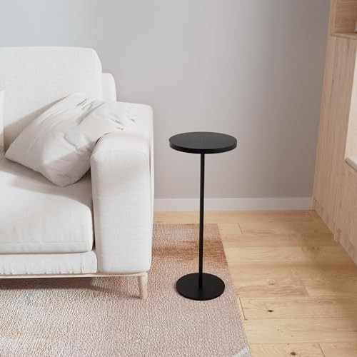 Black Metal Round Side Table - 9.99" x 9.9" - Small Side Table